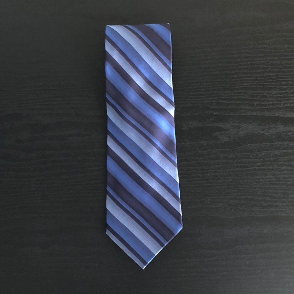 Blue striped men’s tie
